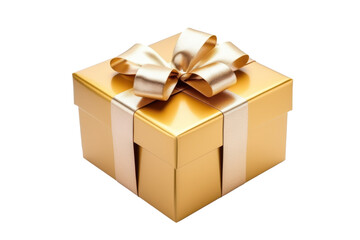 Obraz premium golden gift box isolated on white or transparent png