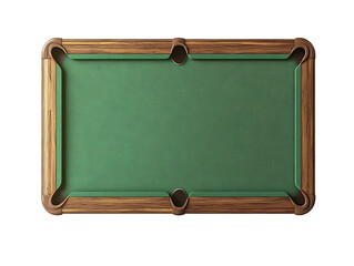 Obraz premium Empty billiard table isolated on transparent background, top view.PNG