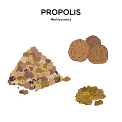 Propolis or bee glue product for apitherapy. Hand drawn vector illustration