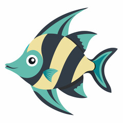 Obraz premium cartoon cute platy fish.Colorful illustration fish on white background Pro Vector. Suitable for children's books on zoology, sticker, mascot,logo.