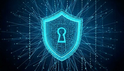 3D Illustration of Cybersecurity Protecting Data, Safe IT Network Concept.