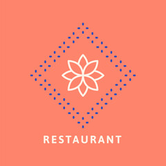Restaurant creative logo, botanical design vector
