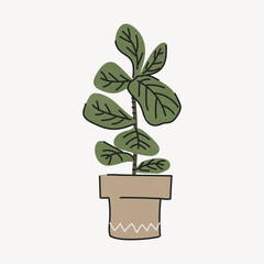 Houseplant doodle vector