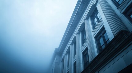 Federal Reserve building with misty sky. Featuring fiscal policy and economic governance