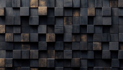 Abstract geometric pattern with dark black and anthracite gray tones, showcasing symmetry and texture.