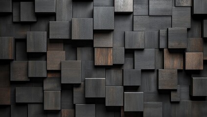 Abstract geometric pattern with dark black and anthracite gray tones, showcasing symmetry and texture.