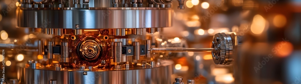 Leinwandbilder closeup view of an intricate futuristic mechanical machinery showcasing the complexity and precision