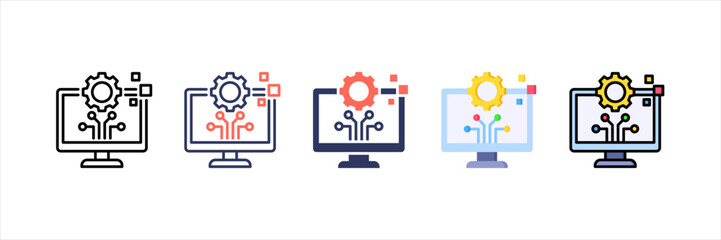 Digital Transformation Multistyle Icon Set