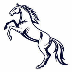 A stylized black Simple Line Art  Horse vector  Illustration