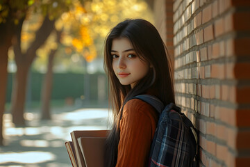 young woman with a suitcase