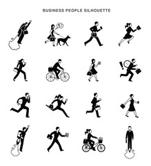 Naklejka premium business people silhouette symbol icons vector design