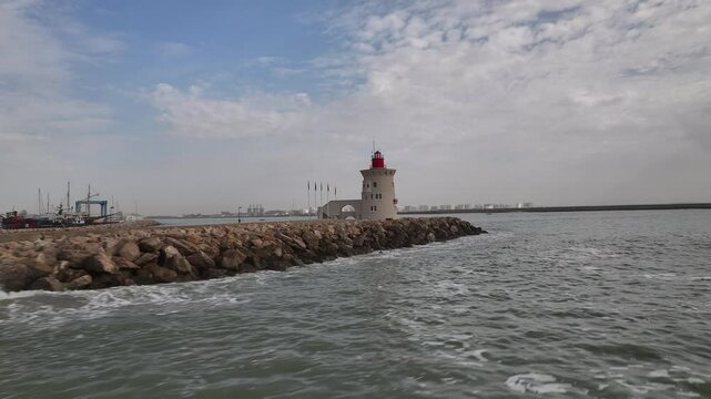 Espig&oacute;n de la baliza de Puerto Sherry, Santa Maria, Cadiz, Espa&ntilde;a