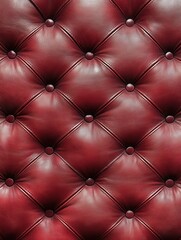 Naklejka premium Luxurious Red Leather Upholstery Texture with Diamond Pattern and Button Accents for Elegant Design Projects