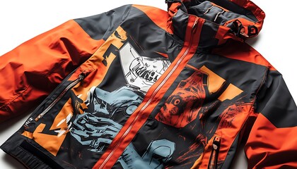 Utility Windbreaker Jacket with Bold Graphics and Modern Silhouette