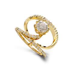 Elegant 3D render of a fashion ring with intricate details and a modern design. Perfect for jewelry...