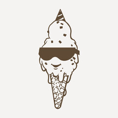 Sunglasses ice-cream cartoon