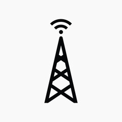Antenna signal flat icon vector