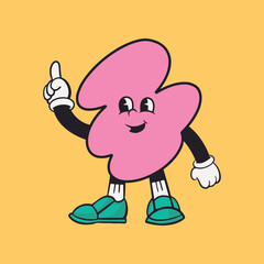 Organic shape character, colorful retro illustration vector