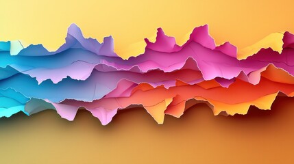 Abstract colorful paper layers creating a vibrant landscape with smooth gradients