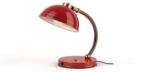 A Stylish Red Lamp Isolated on a White Background for Home Lighting