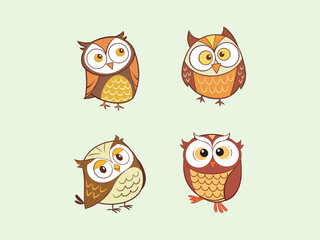 Black and white silhouette owl logo design illustration.