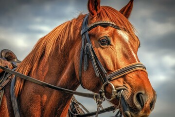 Obraz premium English Horse Show: Equine Bridle and Saddle for English Tack Hunter