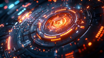 Fototapeta premium Immersive Abstract Gaming Background with Vibrant Metal and Futuristic Mecha Robotic Elements