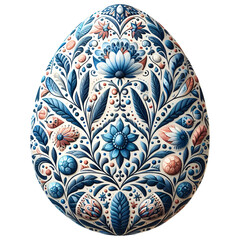 Easter Egg patterned on white background