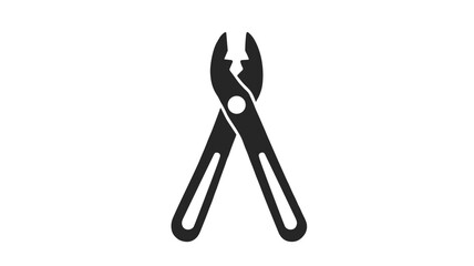 Pliers silhouette in black on white background for tool concept