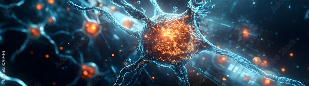 Fototapete dynamic neural network depicting the intricate web of electrical impulses synaptic connections and n