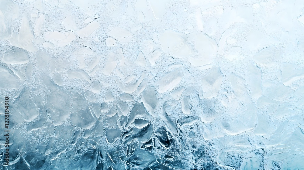 Aufkleber Elegant and Minimalist Abstract Background Featuring a Shiny Translucent Texture of Frozen Ice Crystals and a Intricate Crystalline Pattern