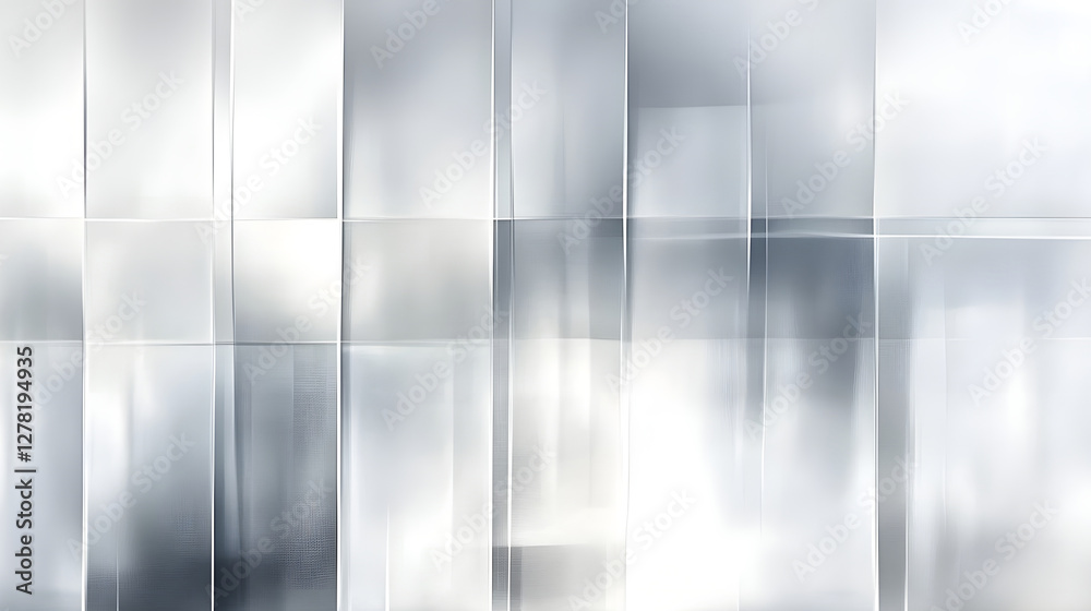 Poster Elegant and minimalist abstract background with a dynamic geometric pattern composed of overlapping blurred shapes textures and lines in a monochrome gray and white color palette