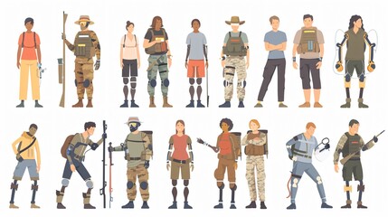 Free Vector Illustration of Prosthetics Used by Veterans and Women