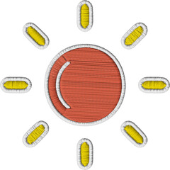 Sun Vector Embroidered Element Kids Fun