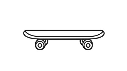 Silhouette of a skateboard in black on white background for sports concept