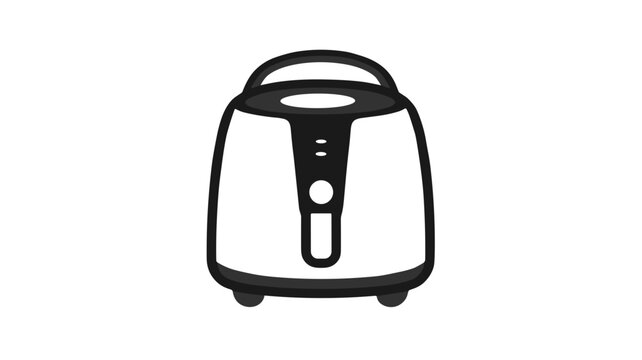 Silhouette of an air fryer in black on white background for cooking concept
