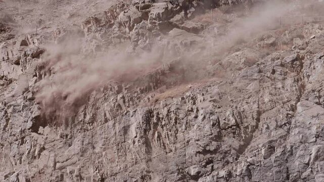 RockSlide Off Cliff in Slow Motion