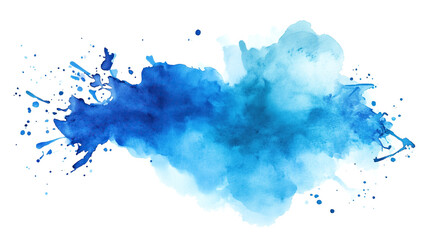 Fototapeta premium Blue ink splashes texture, isolated on white or transparent background