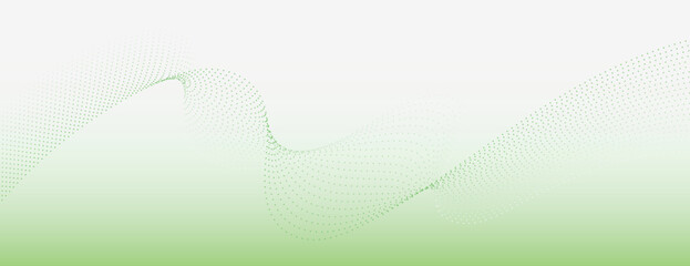 Abstract green background with gradient and dotted wave pattern. Green background with smooth texture. Modern background design. Minimal abstract dotted wave, modern digital background vector