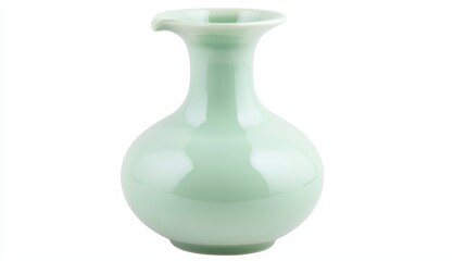 Elegant Porcelain Sake Server in Soft Green Color with Smooth Finish