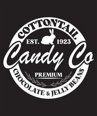 EASTER DAY COTTONTAIL CANDY CO CHOCOLATE & JELLY BEANS WHAIT T- T-SHIRT DESIGN