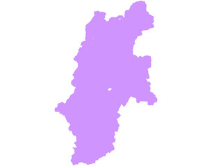 長野県　地図　紫　イラスト