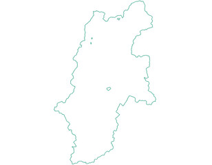 長野県　地図　白　イラスト