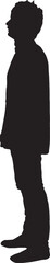 vector; silhouette; side view of a standing man,