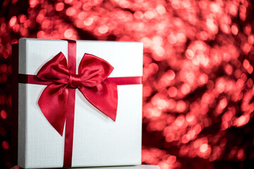 Beautiful red and white gift box