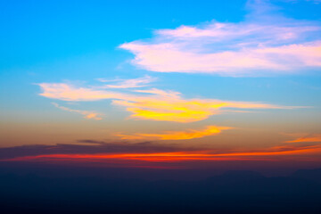 Sunset or evening time at the mountain valley.