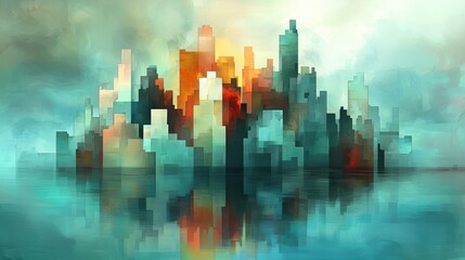Futuristic Wealth Management Cityscape: Digital Strategy Art