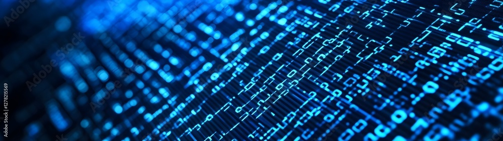 Aufkleber Immersive digital landscape showcasing the intricate patterns and interconnected nature of binary data technical code and the underlying infrastructure of the digital world