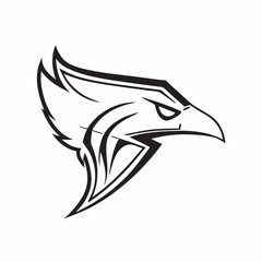 his stylized, graphic illustration showcases a detailed line drawing Line Art Illustration of an Eagle's