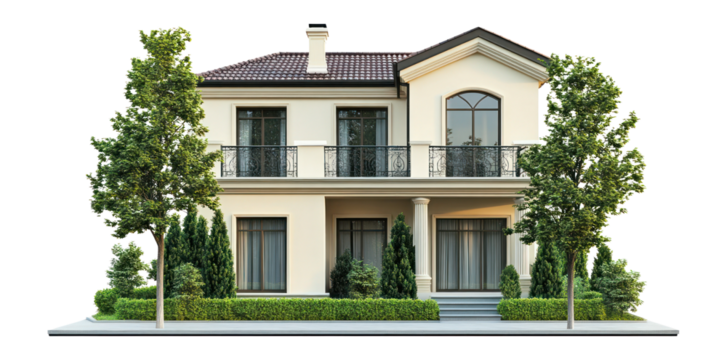 PNG Contemporary cream suburb house architecture building trees.